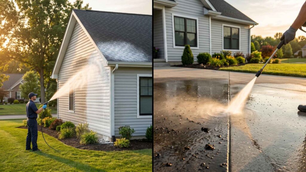 soft washing vs pressure washing