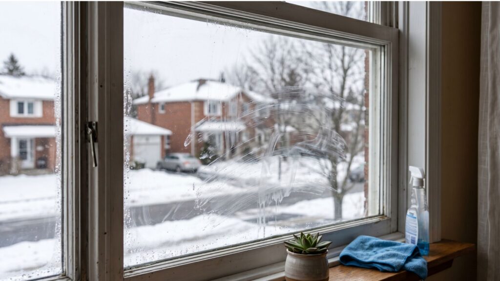 Ottawa window with streaks after DIY cleaning